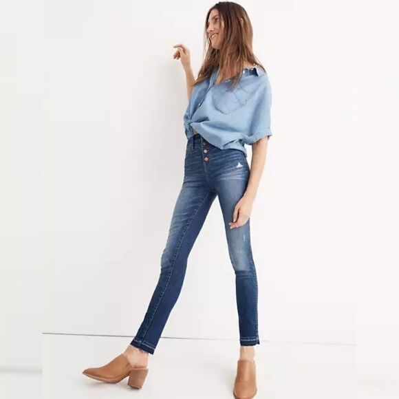 Madewell Women's 10" High-Rise Skinny Button Fly D - Picture 1 of 11